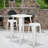 Gyeong 23.75'' Square Metal Indoor-Outdoor Bar Table Set with 2 Square Seat Stools-22109152