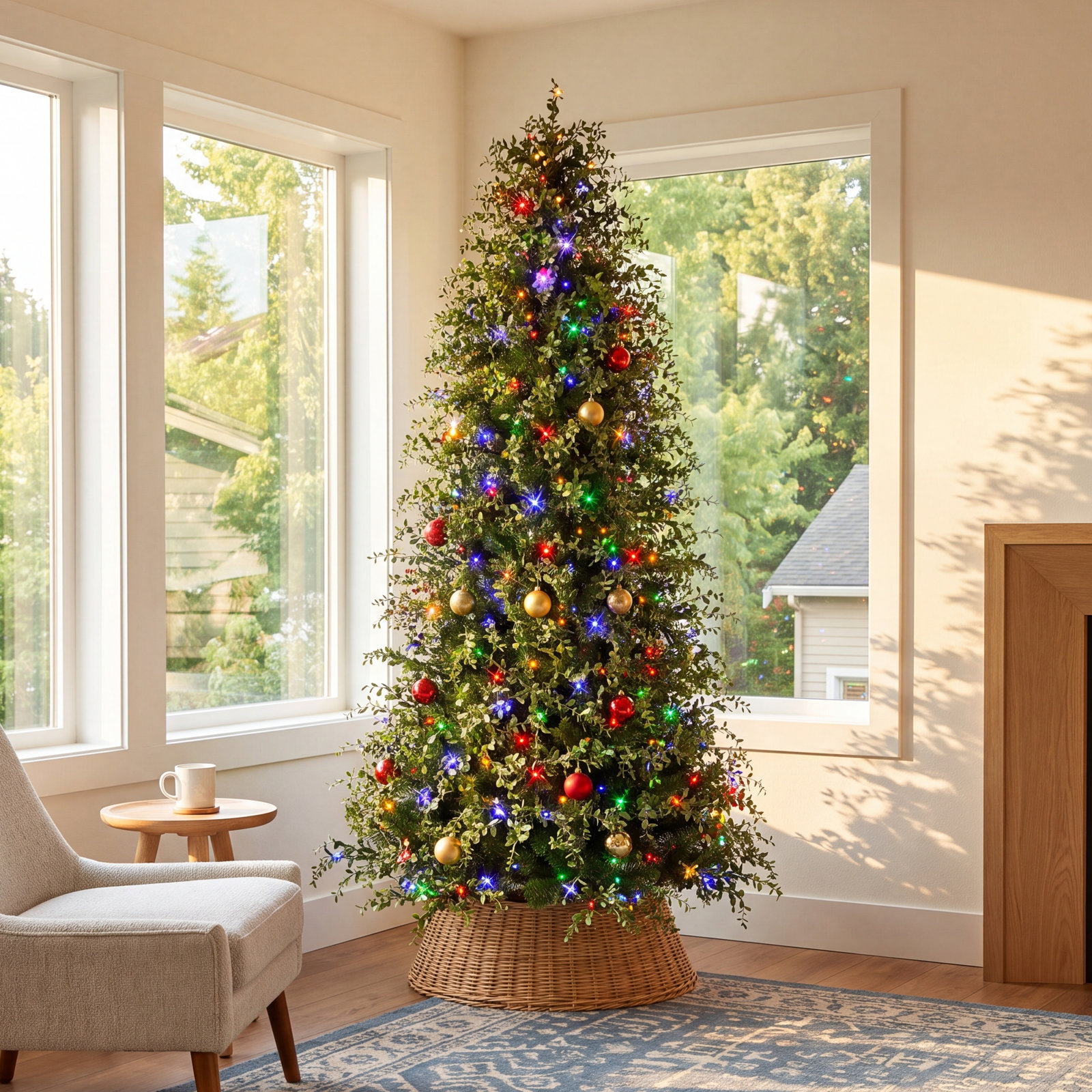 7.5' Pre-Lit Cypress Tree