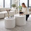 Ensemble de 2 tables basses gigognes blanches-319556628
