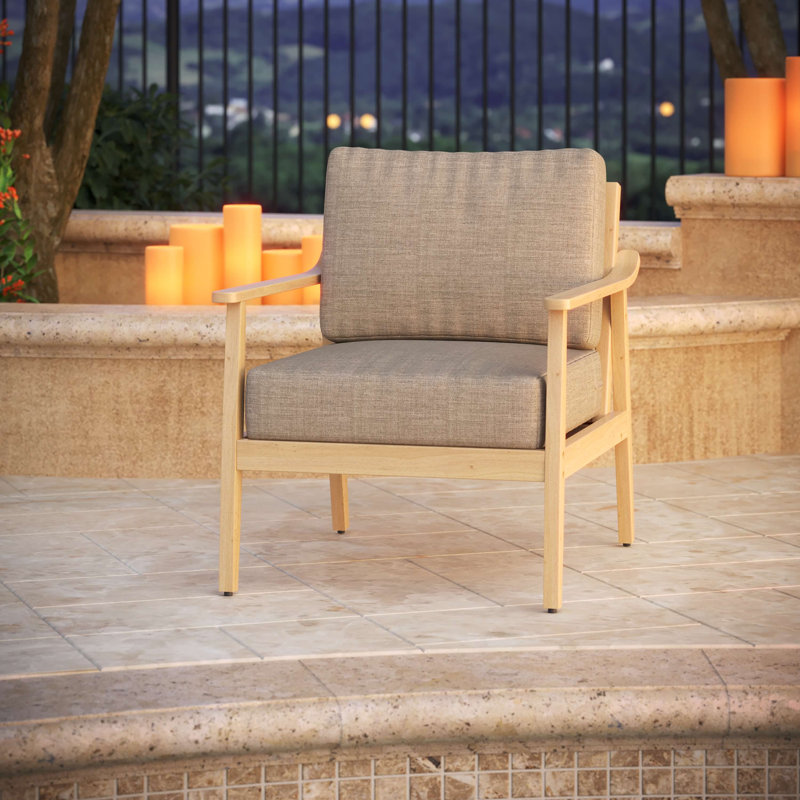 Coussin de siège extérieur Amala Sunbrella®, L 25 po x P 25,5 po, Sunbrella® coulé schiste tissé uni