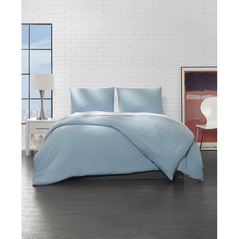 Ella Jayne Aqua Triple Brushed Microfiber Full/Queen Duvet Cover Set