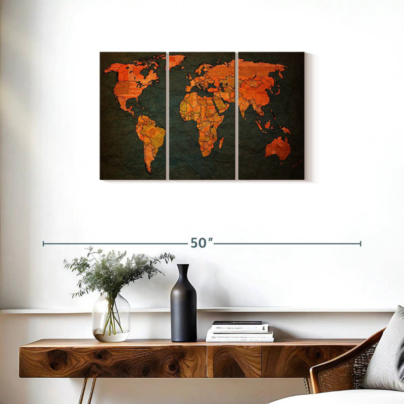 Aliaz Flags World Map, 20" H x 33" W