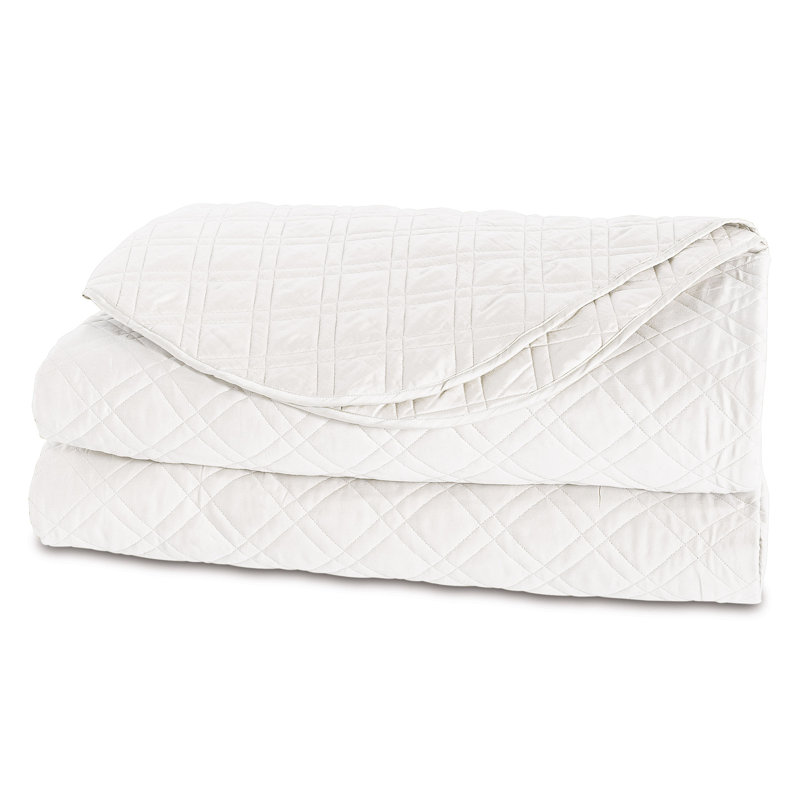 Coperta Modern & Contemporary Sateen Coverlet, Twin Coverlet, White