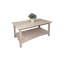 Table basse à 4 pieds en bois massif avec rangement