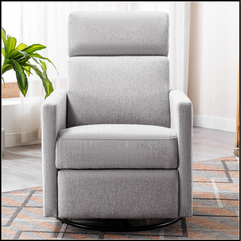 Chaise berçante moderne rembourrée avec siège moelleux, fonction pivotante et inclinable pour un confort et une détente ultimes