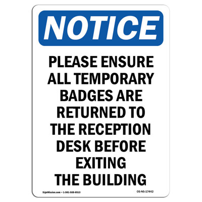 Please Ensure All Temporary Badges Sign