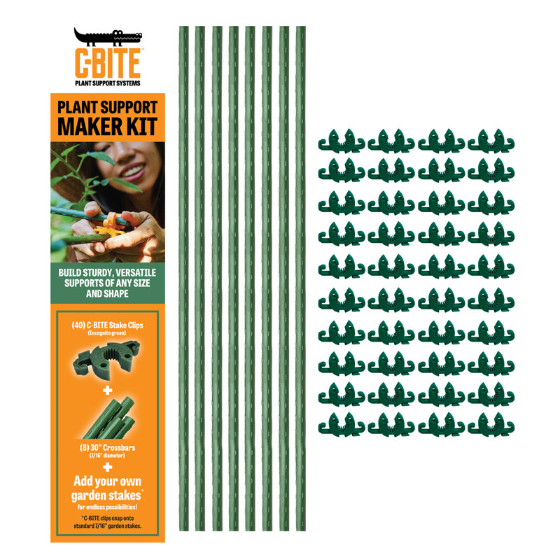  Kit de fabrication - Système de support de plantes modulaire avec 40 pinces brevetées et 8 piquets en acier