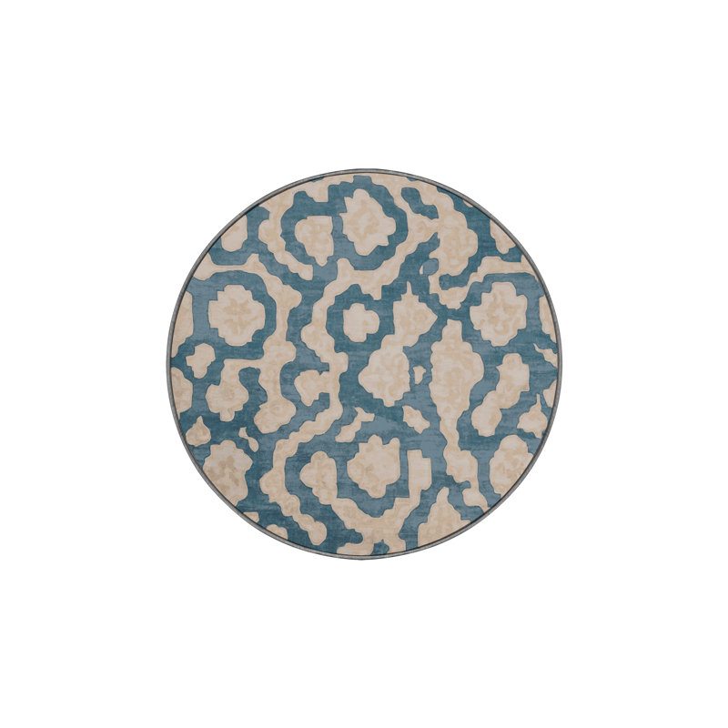 Tapis gris lavable à la machine, Rond 6 pi