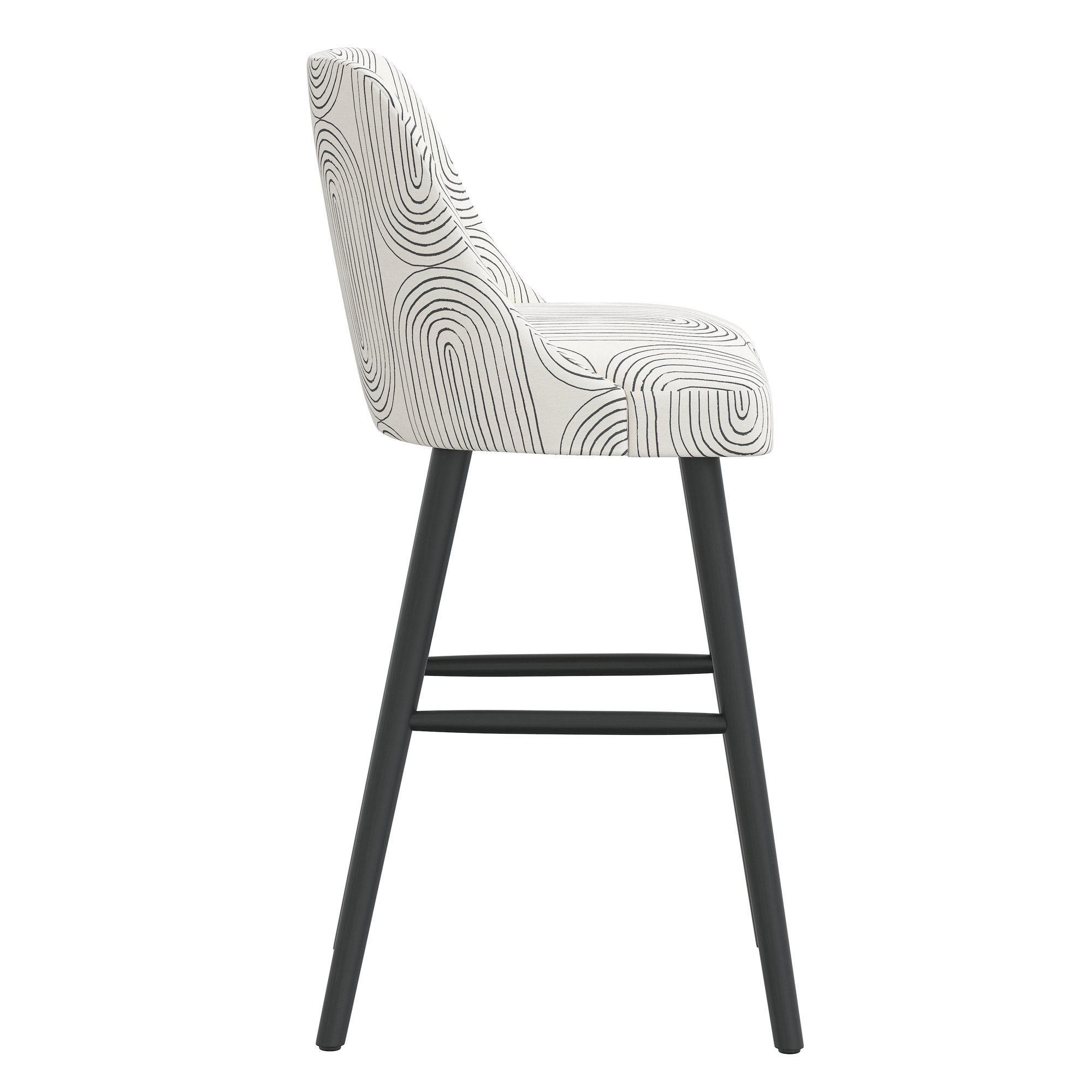 Gallie Bar & Counter Stool, Black Wood, Bar Stool (31” Seat Height), Oblong Slate