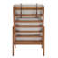 Fauteuil d'appoint de style Mid-Century moderne avec coussins gris, structure en bois massif et placement polyvalent dans le salon d'étude-587047092