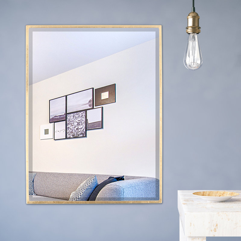Bugarin Rectangle Mirror, Gold Leaf, 24.62" H x 36.62" W