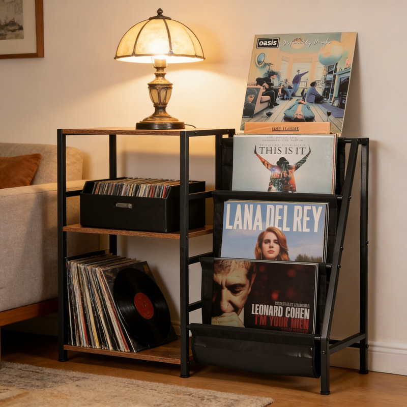 Support de rangement à 3 niveaux pour disque vinyle