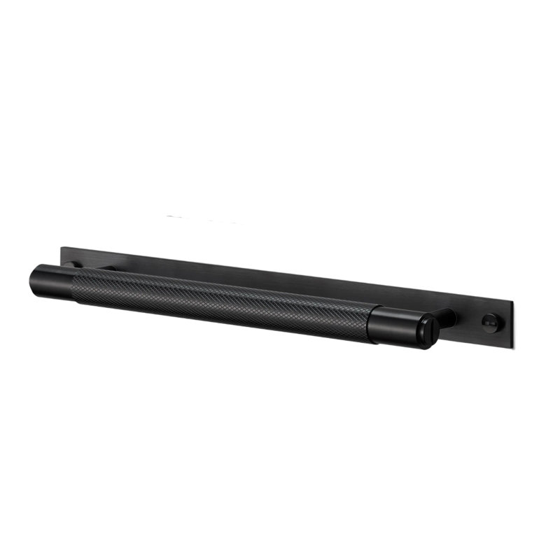 Pull Bar / Plate / Cross, Black, 8 43/50"