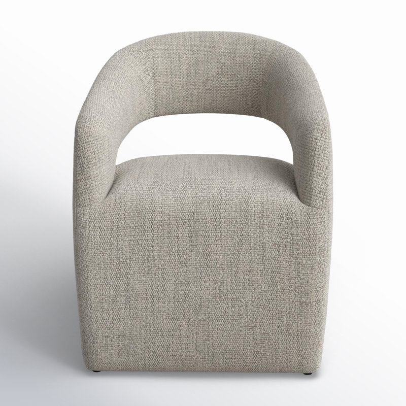 Camino Performance Fabric Rolling Arm Chair, Gray Performance Boucle