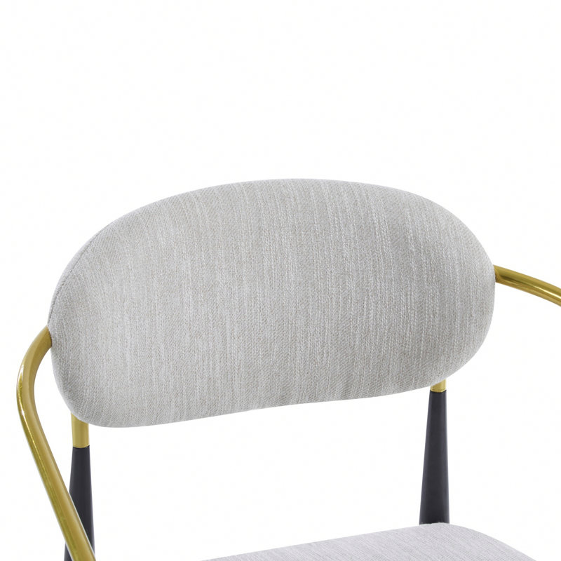 Fauteuil d'appoint rembourré Mid-Century, Noir / or