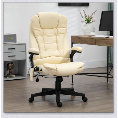 Fauteuil de direction ergonomique à haut dossier, fauteuil d'ordinateur en cuir PU avec repose-pieds rétractable, soutien lombaire, appui-tête et accoudoirs rembourrés, noir