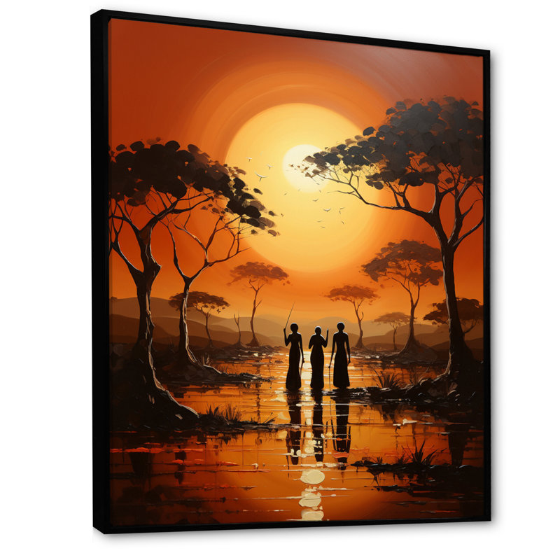 Boscawen African Savannah Serenade II, H 32 po x l 24 po x P 1 po, Cadre flottant noir