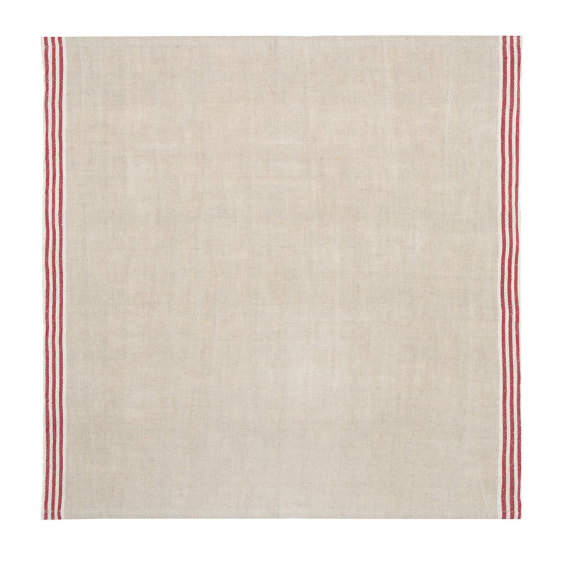 Alsace Square Napkin, Natural/Red