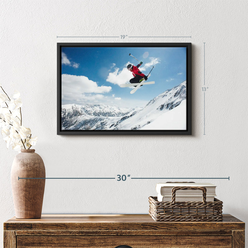 Skier In The Air Canvas Print, 13" H x 19" W