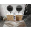 Meuble-lavabo autoportant de 72 pouces avec lavabo en céramique noire, finition blanc brillant et fini imitation chêne-129891880-129891883