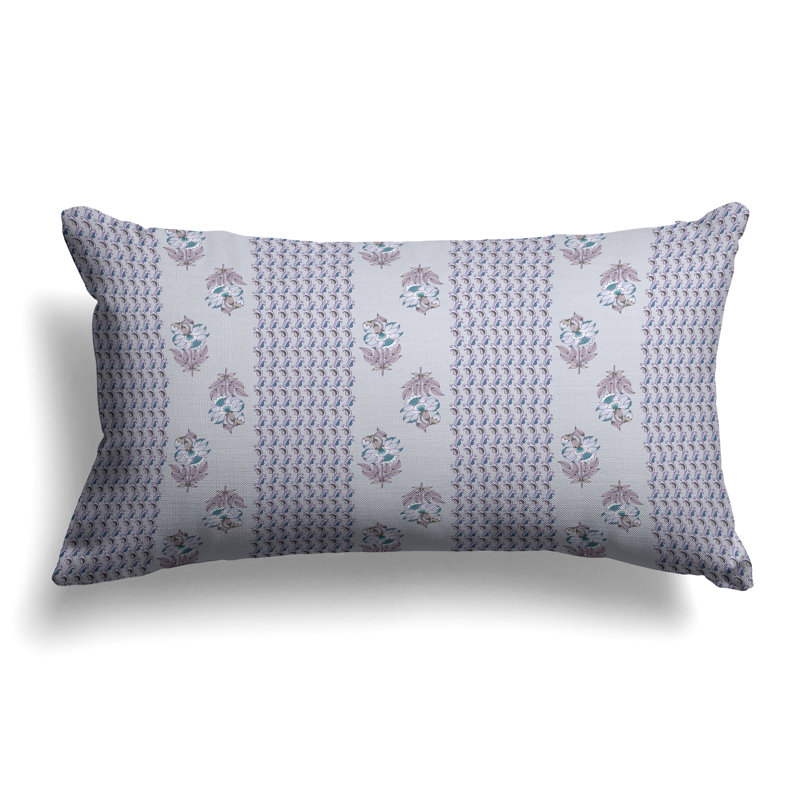 Anemone Artistry  Rectangular Throw Pillow, Gray/Purple