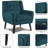 Jaqueze Upholstered Blue Velvet Tufted Wide Back Armchair with Solid Wood Leg-1438928246