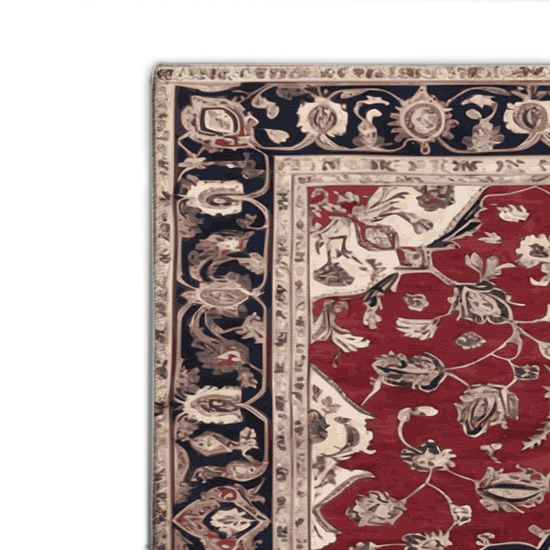 Tapis d'intérieur et d'extérieur rouge Persian, Rectangulaire 2 pi x 3 pi