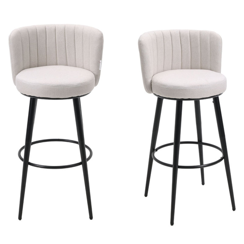Nobleton Upholstered Counter Stool, White
