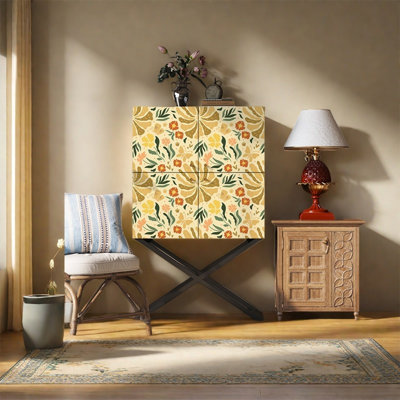 Armoire de rangement en bois avec quatre portes et tablettes