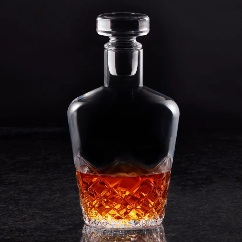 Lattice Etched Whiskey Decanter