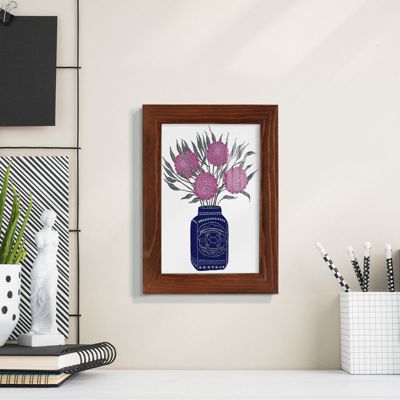 «Fontayne Painted Vase III», reproduction encadrée sur papier, H 9 po x l 7 po x P 1 po, Châtaigne