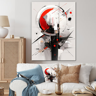 " Red Black Multifaceted Whirls "