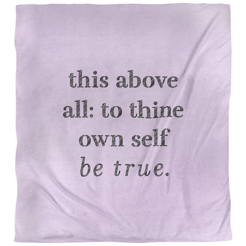 Housse de couette simple à citation inspiration shakespeare, Housse de couette pour grand lit, Mauve / noir