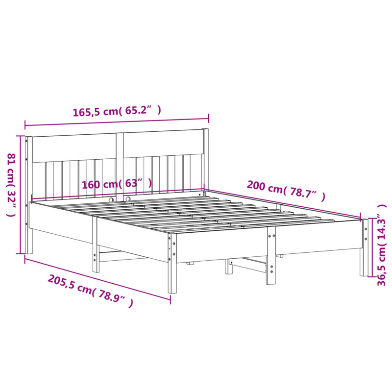 Nitaya Solid Wood Bed, Brown