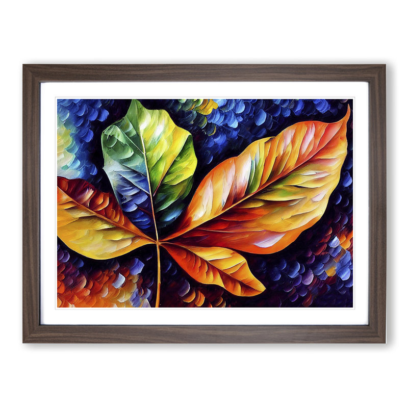 Glimmering Leaf Vol.5 - Framed Print, 25cm H x 34cm W x 2cm D, Walnut