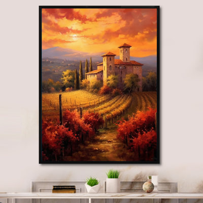 " Beautiful Sunset Castle In Italian Vineyard I "