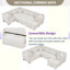 Canapé-lit modulaire en U escamotable avec deux ports USB, deux prises de courant, trois coussins de dossier et une chaise de rangement