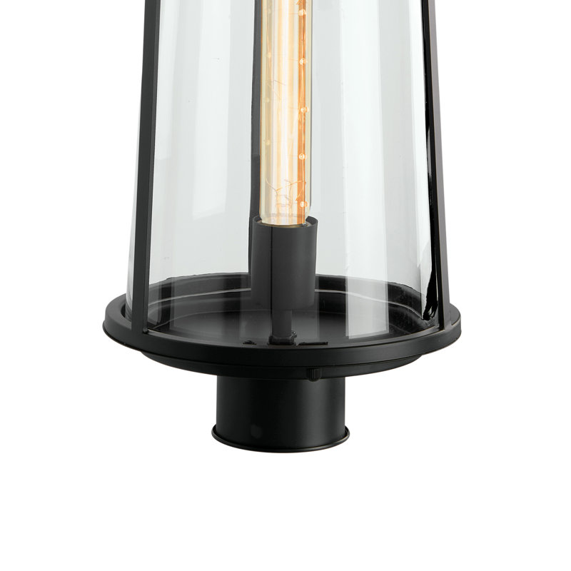 Lampadaire d'extérieur 1 lumière de haut 19,75 po Gillermina - Noir mat