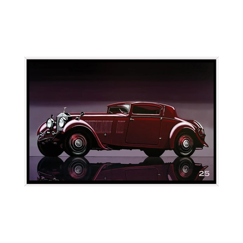 Rolls Royce Phantom 1933 by Paul Meijering - Floater Frame Print on Canvas, White Framed Canvas, 101.6 cm H x 66.04 cm W