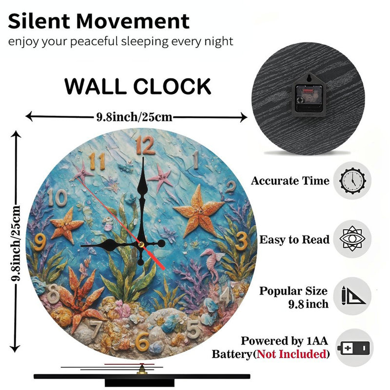 Horloge sous-marine avec vie marine