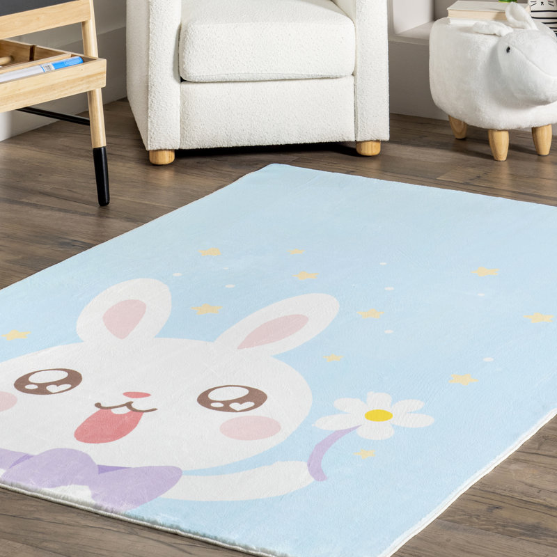 Tapis lavable à la machine Aloisia SpinClean Bunny, Rectangle 4 pi x 6 pi