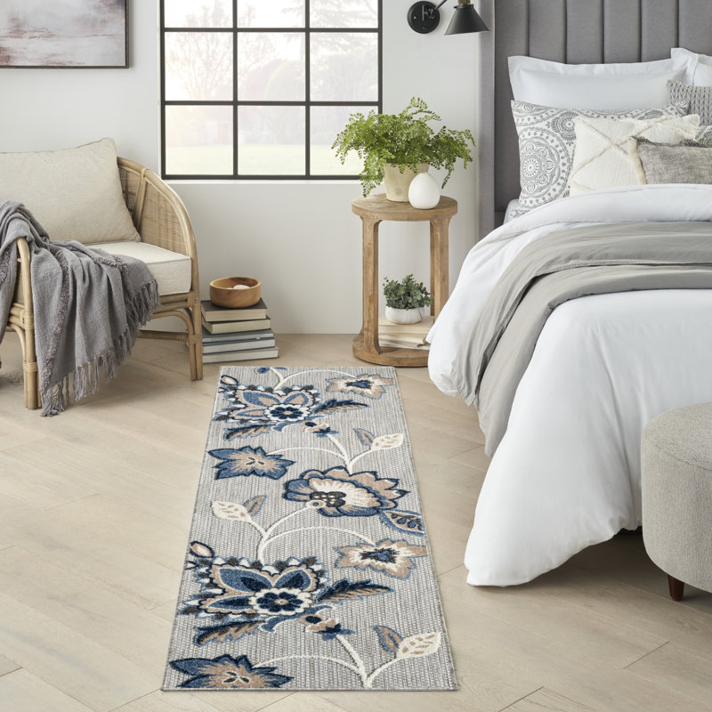 Tapis bleu / gris Amond, Tapis de couloir 2 pi x 6 pi