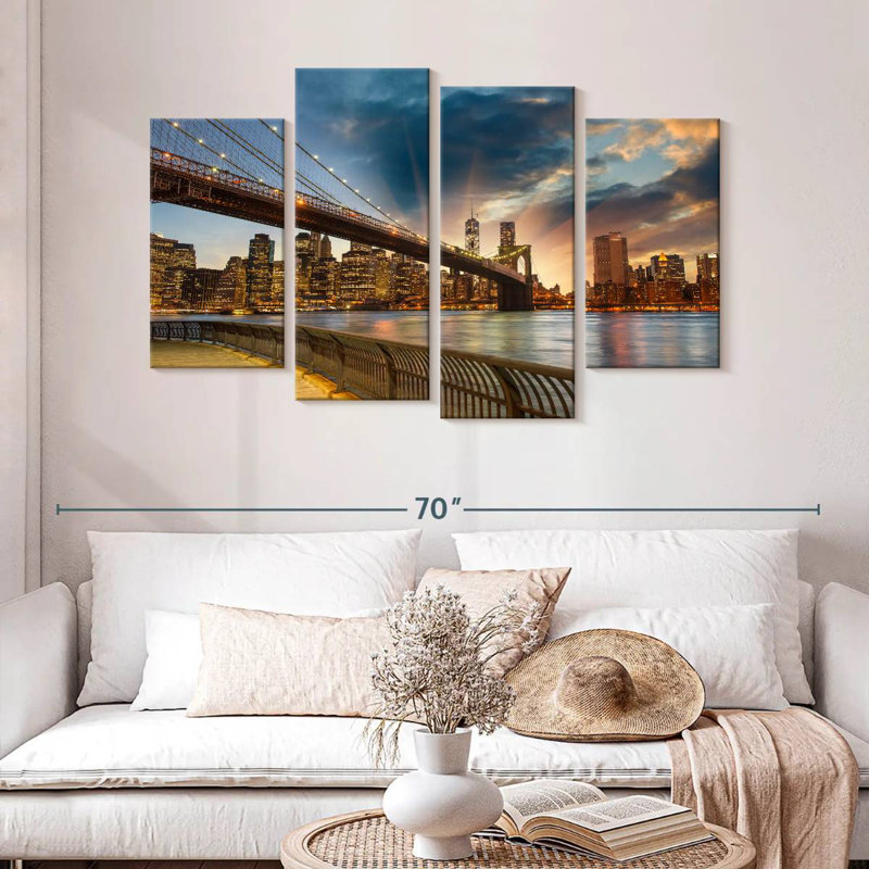 Pont de Brooklyn, soleil, H 32 po x l 52 po