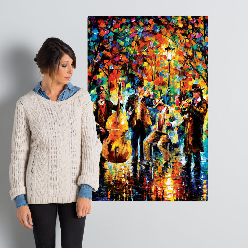 Reproduction d'art sur toile tendue « Glowing Music », H 40 po x l 26 po x P 1,5 po, Toile tendue, No Frame