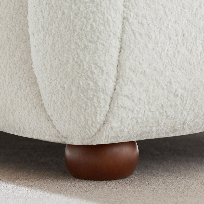 Fauteuil rembourré 36,6 pouces, Boucle blanc
