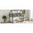 Twin Over Twin Rubber Wood Floor Bunk Bed, With Ladder,Guardrails,House-Shaped-Bunk Bed, Black-264645392