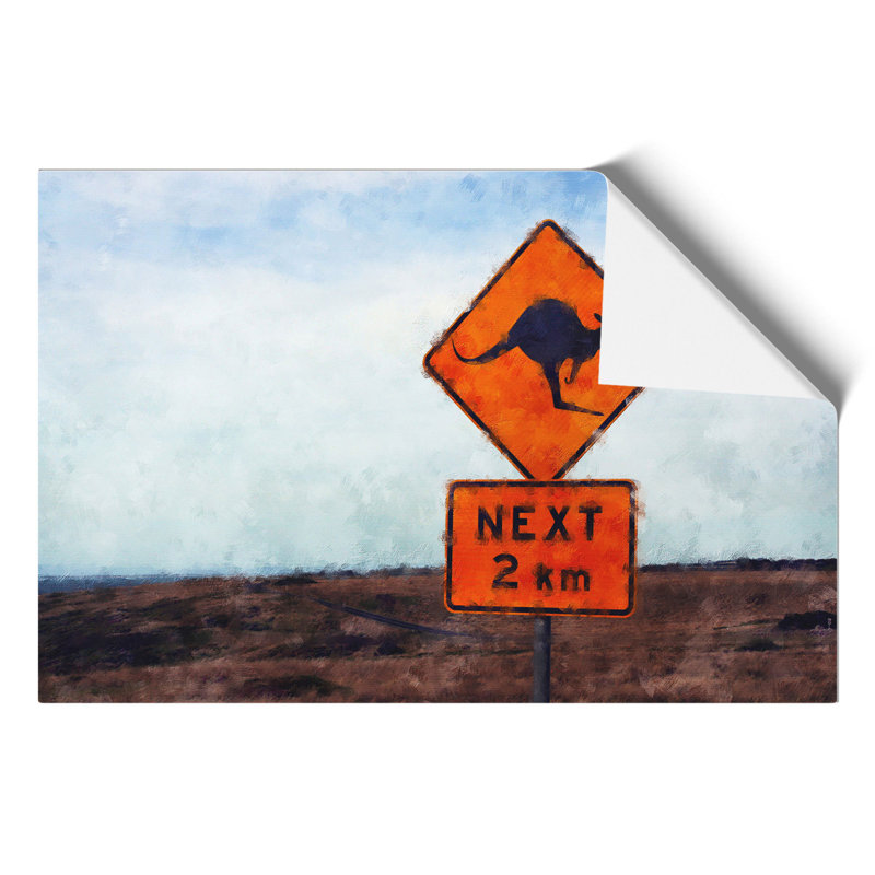 Kangaroo Sign - No Frame Print, 21cm H x 30cm W x 0.1cm D