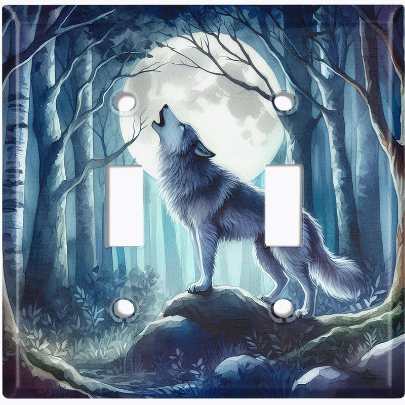 Couvercle de plaque d'interrupteur en métal; Bascule de loup US 2 - US Wolf, Double # 2