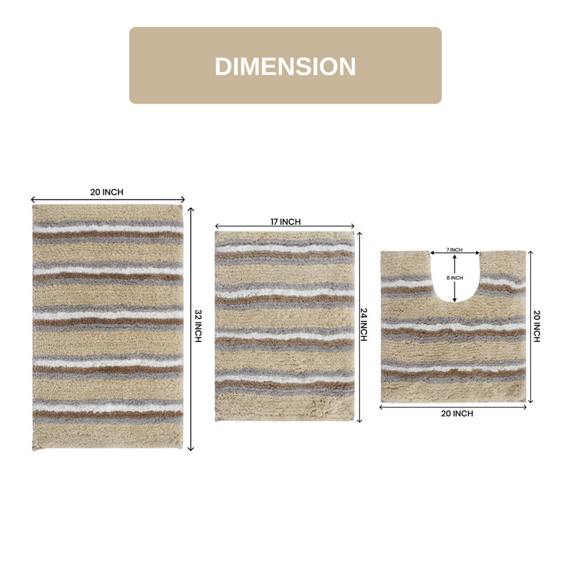 Amyr Non-Slip Bath Rug, Linen