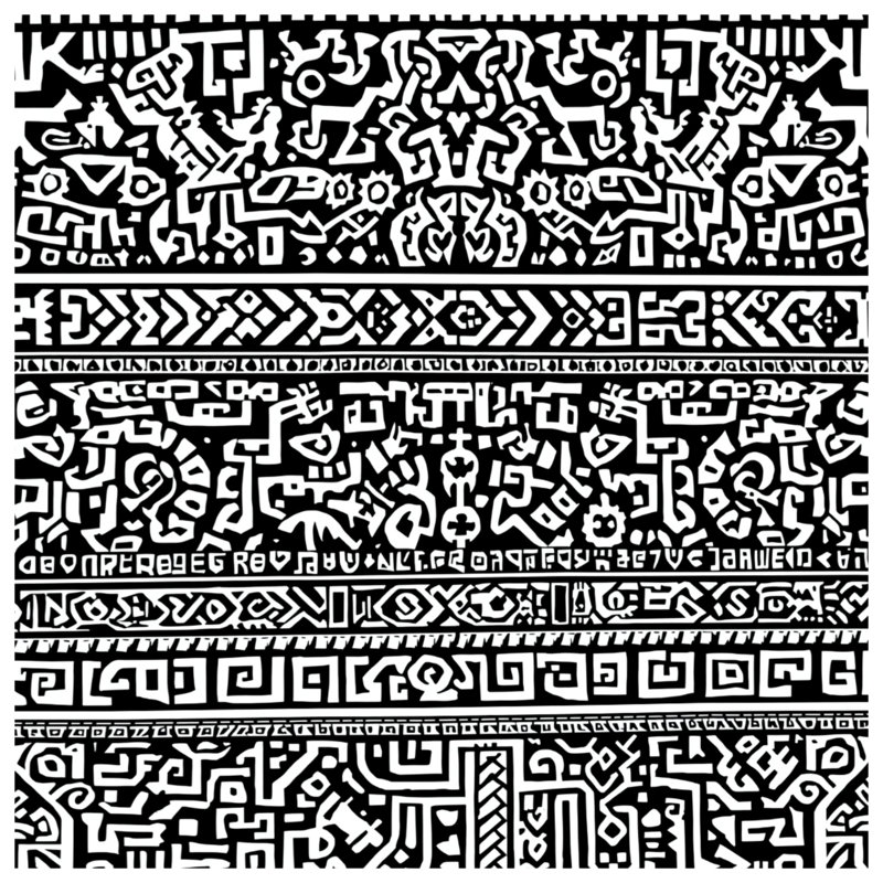 Couvertures à motif tribal noir et blanc, L 60 po x H 80 po